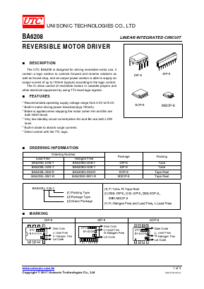BA6208G Datasheet PDF Unisonic Technologies