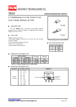 78DXX Datasheet PDF Unisonic Technologies