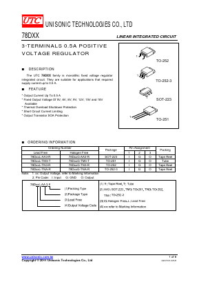 78D05G-AA3-T Datasheet PDF Unisonic Technologies