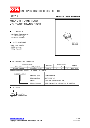 D882SSL Datasheet PDF Unisonic Technologies