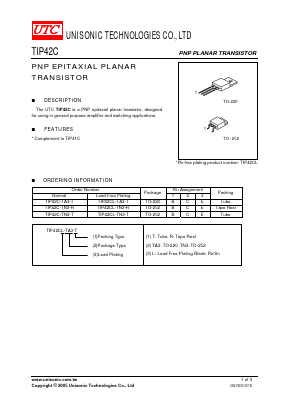 TIP42C-TN3-R Datasheet PDF Unisonic Technologies