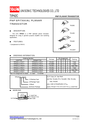 TIP42CG-C-TQ2-R Datasheet PDF Unisonic Technologies