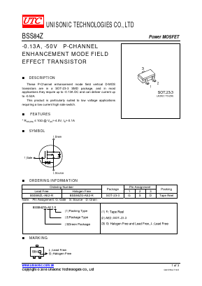 BSS84Z Datasheet PDF Unisonic Technologies