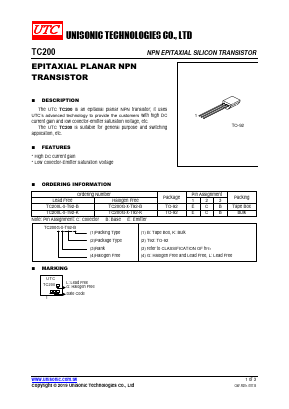 TC200L-X-T92-B Datasheet PDF Unisonic Technologies