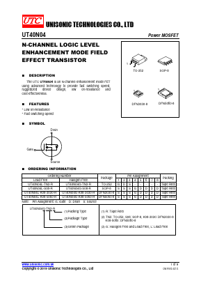 UT40N04G-K08-5060-R Datasheet PDF Unisonic Technologies