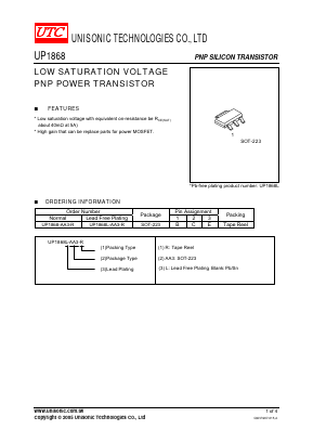 UP1868L Datasheet PDF Unisonic Technologies