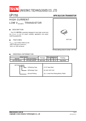 UP1753-AA3-R Datasheet PDF Unisonic Technologies