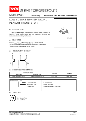 MMDT8050SG-AL6-R Datasheet PDF Unisonic Technologies