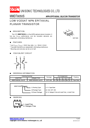 MMDT8050SL-AL6-R Datasheet PDF Unisonic Technologies