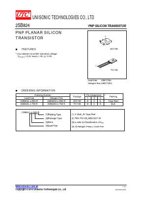 2SB824 Datasheet PDF Unisonic Technologies