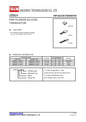 2SB824L-X-T60-K Datasheet PDF Unisonic Technologies