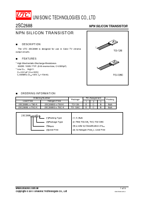 2SC2688G-K-T60-K Datasheet PDF Unisonic Technologies
