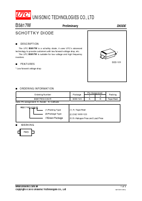 B5817WG-CA2-R Datasheet PDF Unisonic Technologies