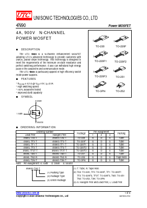 4N90L-TF3-T Datasheet PDF Unisonic Technologies