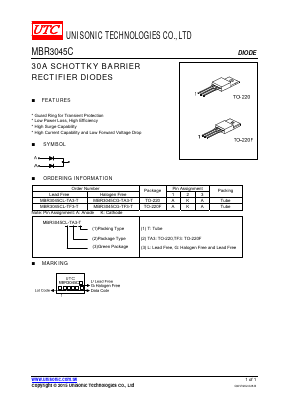 MBR3045C Datasheet PDF Unisonic Technologies