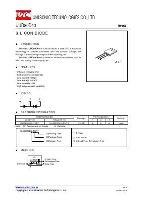 UUD80D40 Datasheet PDF Unisonic Technologies