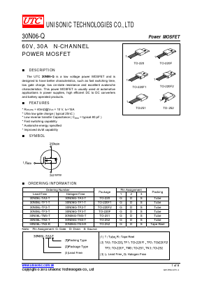 30N06-Q Datasheet PDF Unisonic Technologies