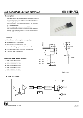 MIM-0KM1DKL Datasheet PDF Unity Opto Technology