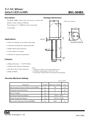 MVL-564BS Datasheet PDF Unity Opto Technology