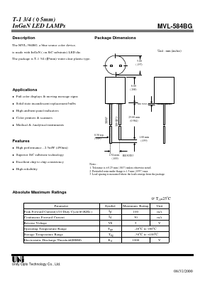 MVL-584BG Datasheet PDF Unity Opto Technology