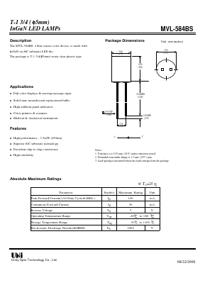 MVL-584BS Datasheet PDF Unity Opto Technology