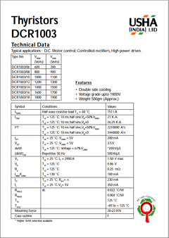 DCR1003/16 Datasheet PDF Usha Ltd 