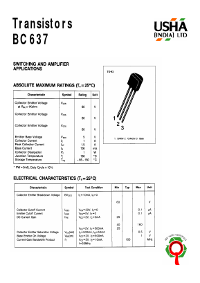 BC637 Datasheet PDF Usha Ltd 