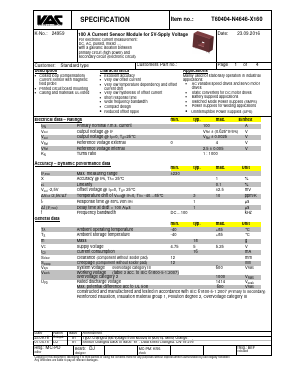 T60404-N4646-X160 Datasheet PDF VACUUMSCHMELZE GmbH & Co. KG