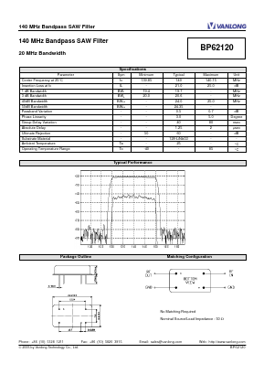 BP62120 Datasheet PDF Vanlong Technology Co., Ltd.