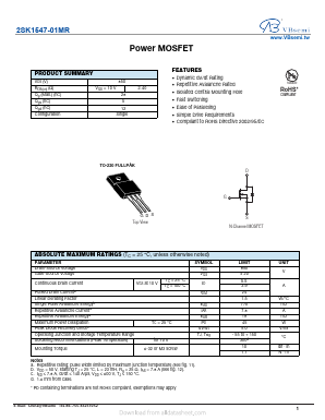 2SK1547-01MR Datasheet PDF VBsemi Electronics Co.,Ltd