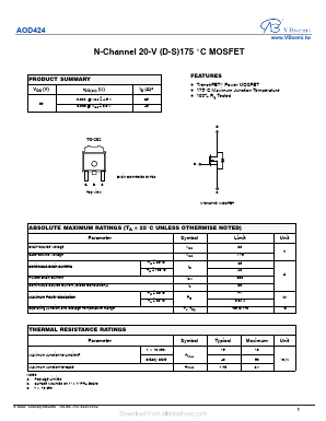 AOD424 Datasheet PDF VBsemi Electronics Co.,Ltd