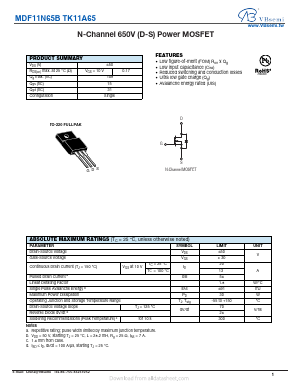 TK11A65 Datasheet PDF VBsemi Electronics Co.,Ltd