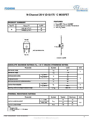 FDD8580 Datasheet PDF VBsemi Electronics Co.,Ltd