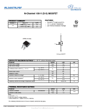 IRL540STRLPBF Datasheet PDF VBsemi Electronics Co.,Ltd