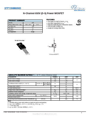 STF13NM60ND Datasheet PDF VBsemi Electronics Co.,Ltd
