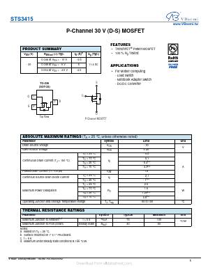 STS3415 Datasheet PDF VBsemi Electronics Co.,Ltd
