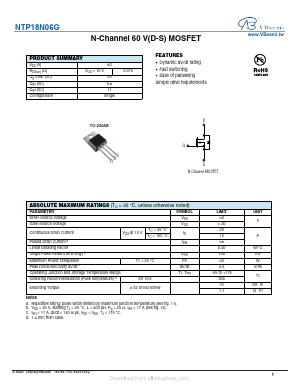 NTP18N06G Datasheet PDF VBsemi Electronics Co.,Ltd