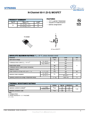 NTP60N06 Datasheet PDF VBsemi Electronics Co.,Ltd