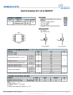 WNMD3014-8-TR Datasheet PDF VBsemi Electronics Co.,Ltd