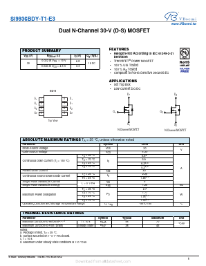 SI9936BDY-T1-E3 Datasheet PDF VBsemi Electronics Co.,Ltd