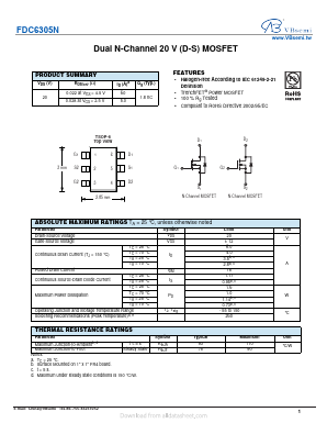 FDC6305N Datasheet PDF VBsemi Electronics Co.,Ltd