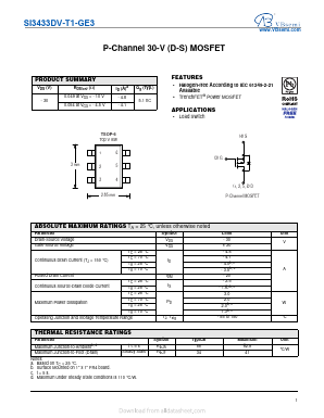 SI3433DV-T1-GE3 Datasheet PDF VBsemi Electronics Co.,Ltd