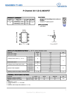 SI3433BDV-T1-GE3 Datasheet PDF VBsemi Electronics Co.,Ltd