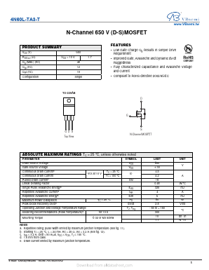 4N60L-TA3-T Datasheet PDF VBsemi Electronics Co.,Ltd