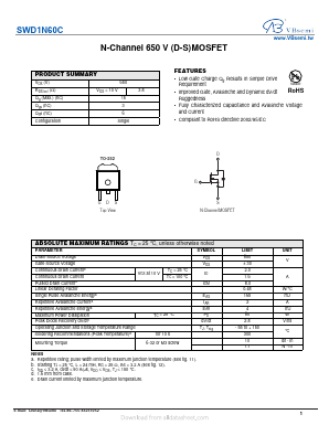 SWD1N60C Datasheet PDF VBsemi Electronics Co.,Ltd