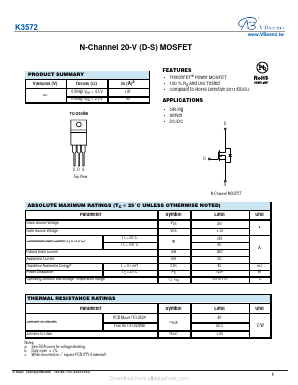 K3572 Datasheet PDF VBsemi Electronics Co.,Ltd