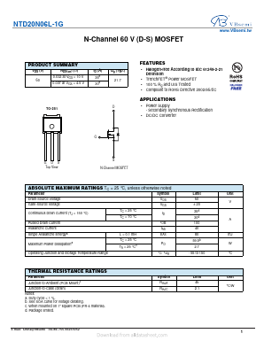 NTD20N06L-1G Datasheet PDF VBsemi Electronics Co.,Ltd