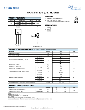 040N03L Datasheet PDF VBsemi Electronics Co.,Ltd