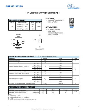 SPP3401S23RG Datasheet PDF VBsemi Electronics Co.,Ltd