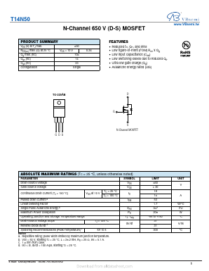 T14N50 Datasheet PDF VBsemi Electronics Co.,Ltd